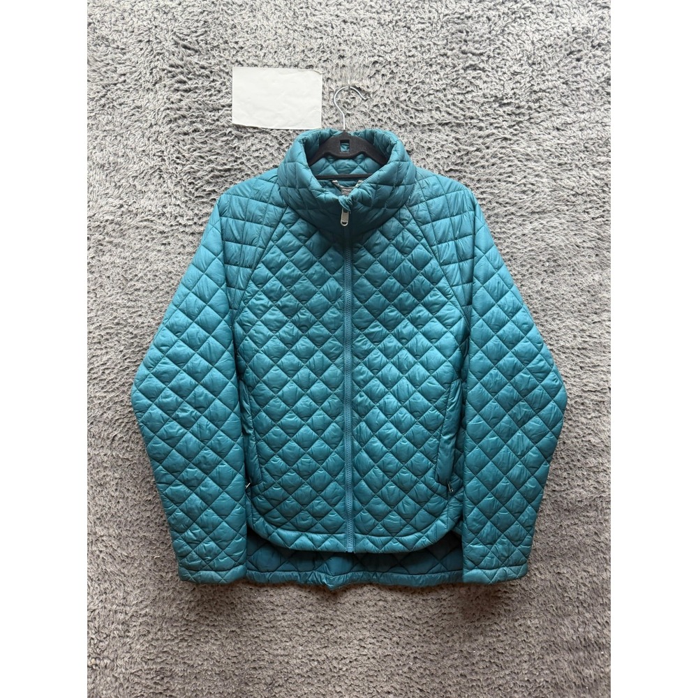 Athleta Whisper Featherless Insulated Quilted Puffer Jacket Teal Womens Size L